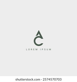 Abstract CA AC or CA letter simple style business logo design vector template