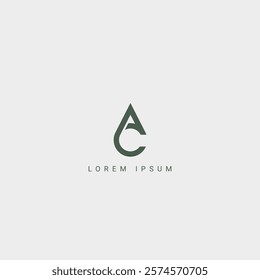 Abstract CA AC or CA letter simple style business logo design vector template