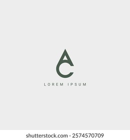 Abstract CA AC or CA letter simple style business logo design vector template