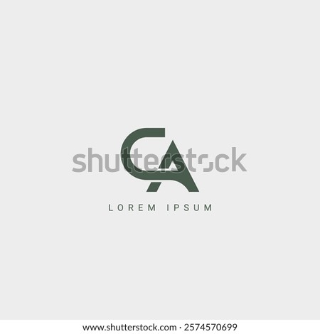 Abstract CA AC or CA letter simple style business logo design vector template