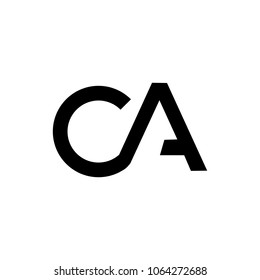 Abstract CA Letter design vector