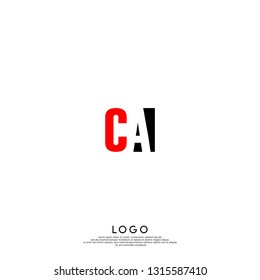abstract CA logo letters design concept in shadow shape