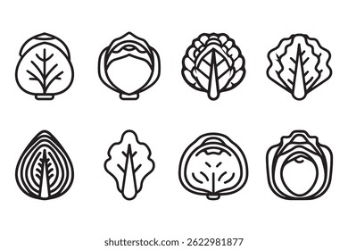 Resumo Repolho Desenho de linha vegetal