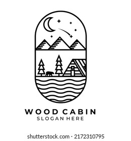 Abstract cabin logo design art