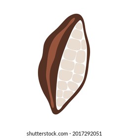 Abstract Cacao Fruit, Boho Cacao Element Isolated Vector Illustration, Summer Tropical Fruit Art