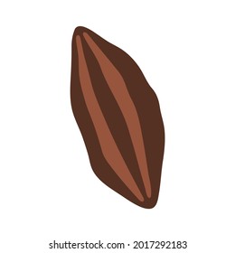 Abstract Cacao Fruit, Boho Cacao Element Isolated Vector Illustration, Summer Tropical Fruit Art