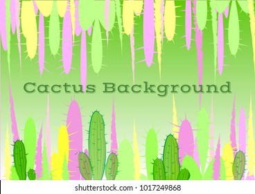 Abstract cactus background. Vector illustration.
