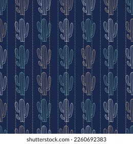 Abstract Cactus Garden Nature Vector Seamless Pattern can be use for background and apparel design