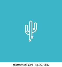 logotipo de cactus abstracto. icono técnico