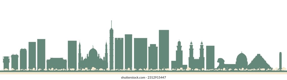 Abstract Cairo Egypt City Skyline with Color Buildings. Vector Illustration. Business Travel and Tourism Concept with Modern Architecture.
