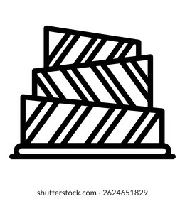 Abstract cake icon. Outline abstract cake vector icon for web design isolated on white background