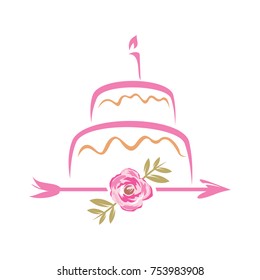 Abstract Cake Logo with arrow