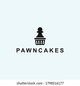 abstract cake logo. pawn icon