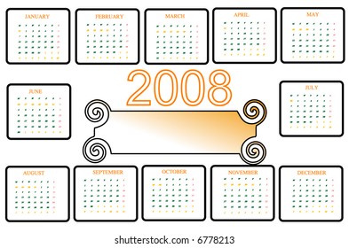abstract calendar 2008