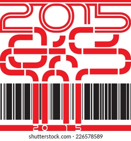 abstract calendar for 2015 year with barcode