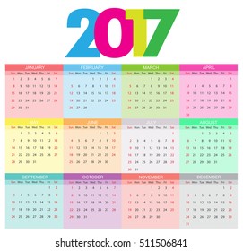 Abstract calendar for 2016.Week starts from sunday.Vector illustration.