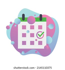 Abstract calendar isolated on white background. flat design.