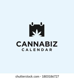 logotipo de calendario abstracto. icono de la marihuana