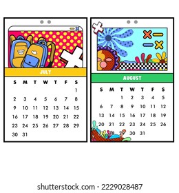 abstract calendar vector template illustration