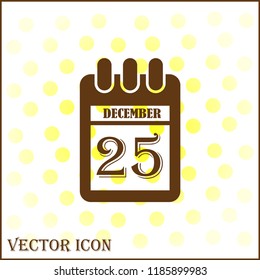 abstract calender icon vector illustration. 25 december