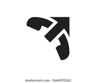 Vector de diseño de Plantilla de logotipo de icono de flecha de llamada Abstractas