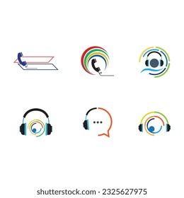 Abstract call center, contact us business logo vector element