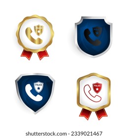 Abstract Call Police Badge and Label Collection, can be used for business designs, presentation designs or any suitable designs.