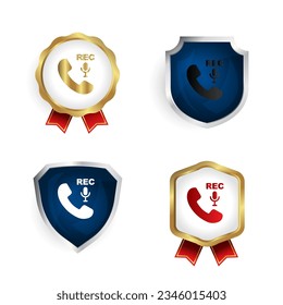 Abstract Call Record Badge and Label Collection, can be used for business designs, presentation designs or any suitable designs.