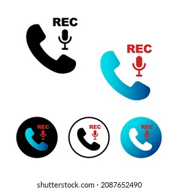 Abstract Call Record Icon Illustration