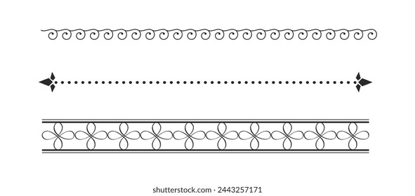 Abstract calligraphic borders dividers pack