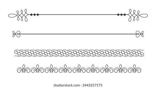 Paquete de separadores de bordes caligráficos abstractos