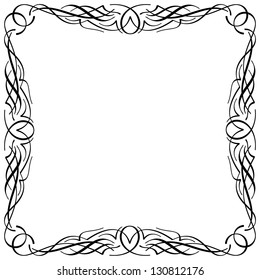 abstract calligraphic frame black on white