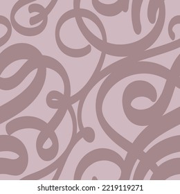 Abstract calligraphic line seamless pattern