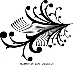 abstract calligraphic ornaments in vector format, very easy to edit, individual objects!