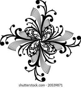 abstract calligraphic ornaments in vector format, very easy to edit, individual objects!
