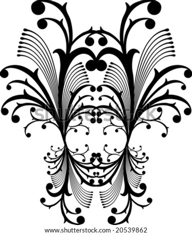 abstract calligraphic ornaments in vector format, very easy to edit, individual objects!