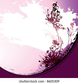 abstract calligraphy background with butterfly, vector version