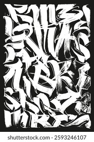 Abstract calligraphy lettering, grunge design composition