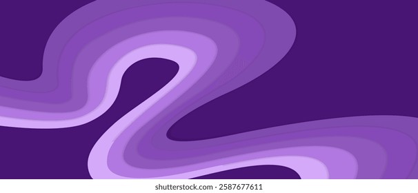 Abstract calming and elegant vector illustration with smooth and soft purple waves