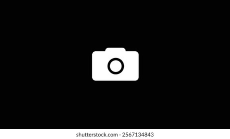 Abstract Camara icon, simple camara icon on black background.