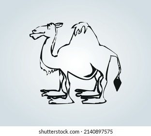 Abstract camel with shading techniques for illustration