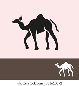 Abstract camel symbol, design element. Can be used for invitations, greeting cards, scrapbooking, print, labels, emblems, manufacturing. Animal theme