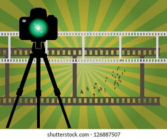 Abstract camera background, vector illustration