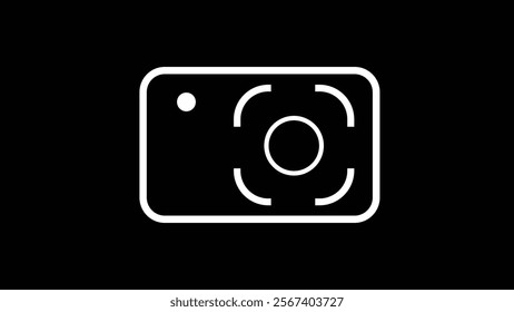 Abstract camera icon set camera photo snapshot capture photograph on black background.