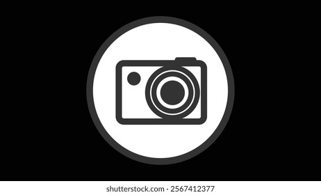 Abstract Camera icon set camera photo snapshot capture photograph on black ground.