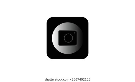 Abstract Camera icon simple camera design on white background.
