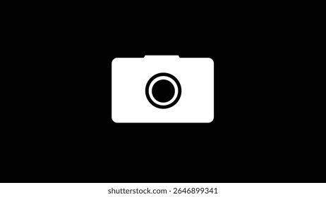 Abstract camera icon, simple icon on black background.