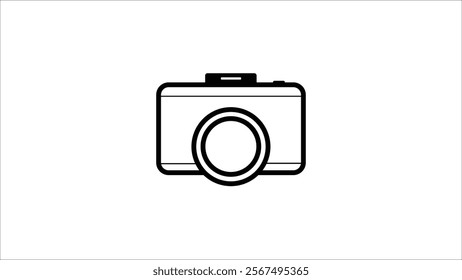 Abstract camera icon simple camera photo snapshot capture photograph on white background.