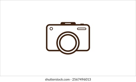 Abstract Camera icon simple camera photo snapshot capture photograph on white background.