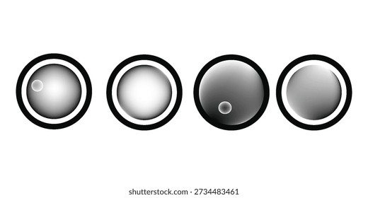 Abstrakte Kameralinsensymbole: Drei stilvolle schwarze kreisförmige Designs Vektor